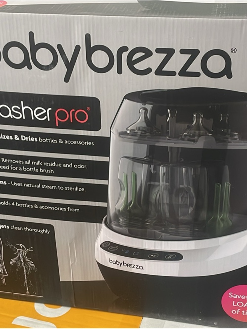 Baby Brezza Bottle Washer Pro - White with Black and Clear Dome